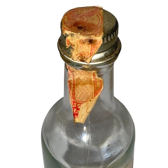 Vintage 1960s Empty Mr. Boston English Market Gin Mini Bar Plane Glass Bottle - Picture 3 of 5